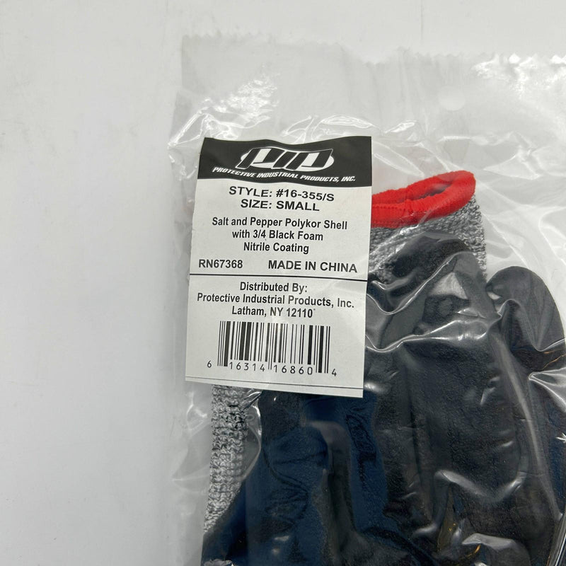 PIP 16-355 Cut Resistant Gloves Sz Small Salt Pepper 3/4 Blk Fm Nitrile 12 pairs 2