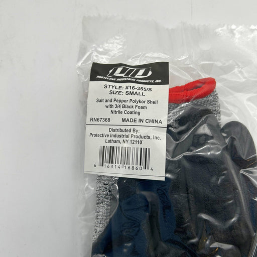 PIP 16-355 Cut Resistant Gloves Sz Small Salt Pepper 3/4 Blk Fm Nitrile 12 pairs 2