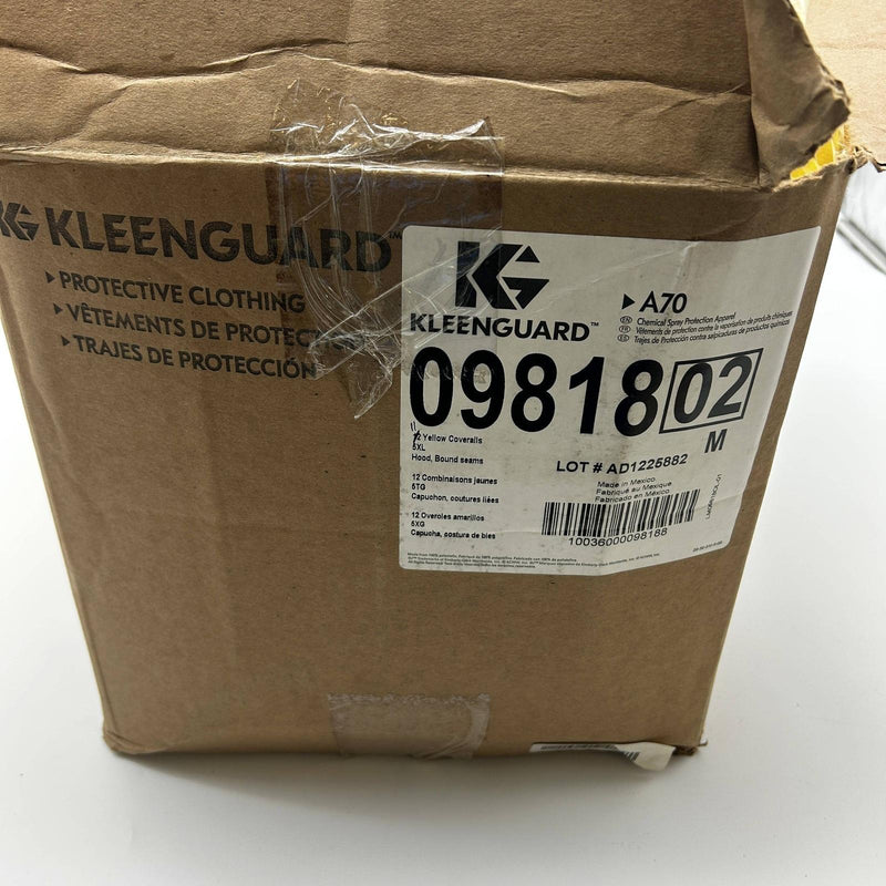 Kleenguard 09818 Coverall A70 Sz 5XL Yellow Chemical Spray Protection 11pk/Case
