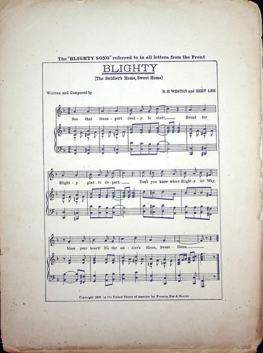 1915 Smile Smile Smile Pack Up Your Troubles Sheet Music Large George Asaf 4