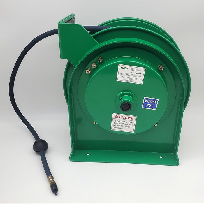 SPEEDAIRE 437J08 Spring Return Hose Reel 50ft 1/4in Diam Air Hose 300psi Metal 1