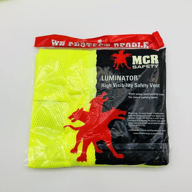 MCR VCL3MLZ Safety Vest Small Class 3 Hi-Viz Lime Zipper Mesh Luminator Lot of 5 3