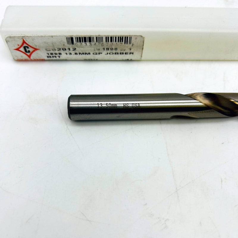 Cle-Line C62912 Metric Jobber Length Drill Bit 13.5MM List 1898 HSS Bright 4