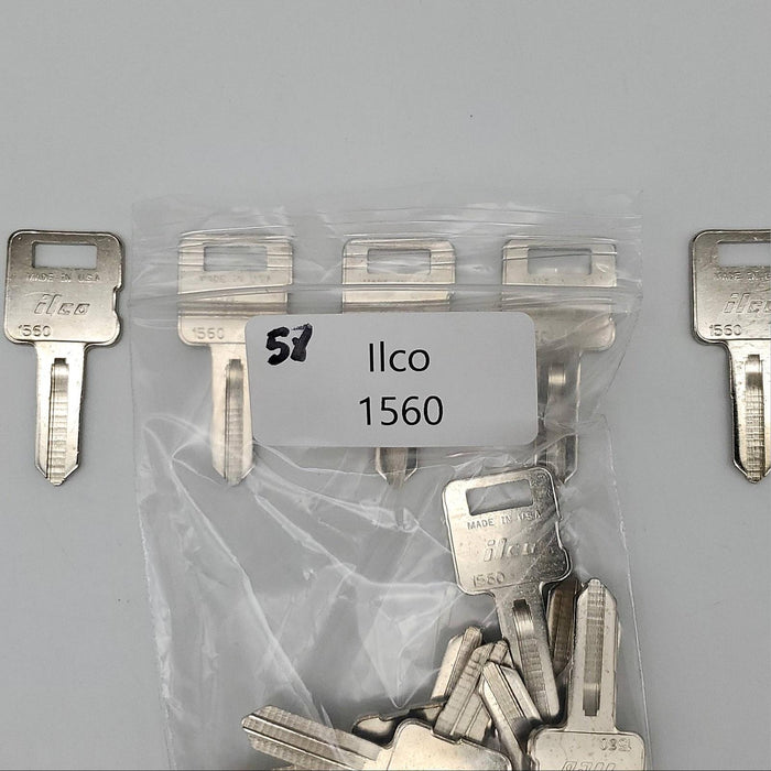 5x Ilco 1560 Key Blanks for Caterpil Heavy Equipment Nickel Plated USA Made 4