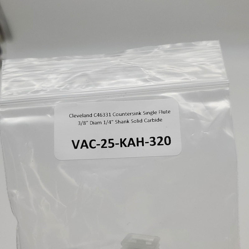 Cleveland C46331 Countersink Single Flute 3/8" Diam 1/4" Shank Solid Carbide 5