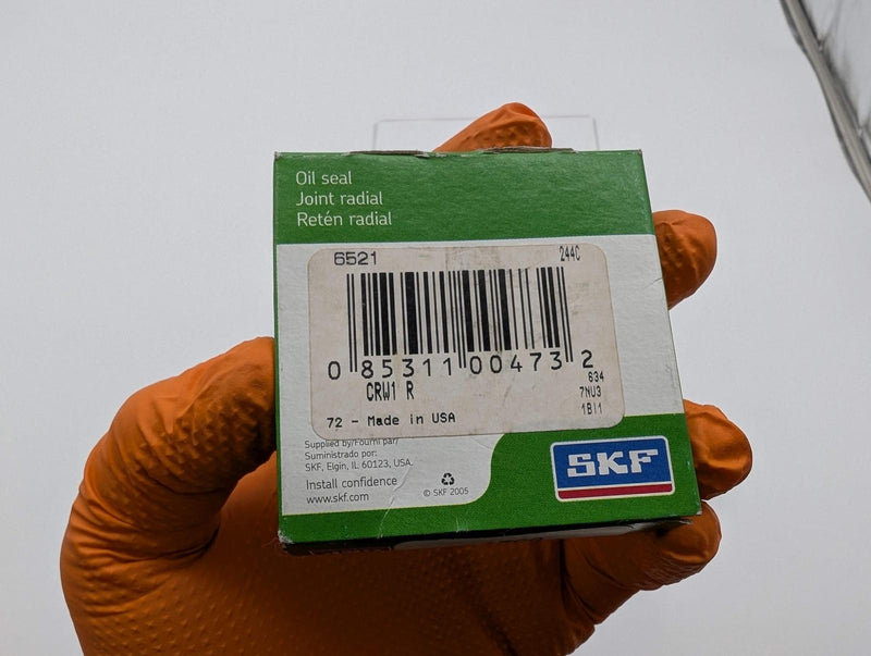 SKF 6521 Radial Shaft Seal 0.656" Shaft 1.124" OD 0.313" Width CRW1 NBR Lip 3