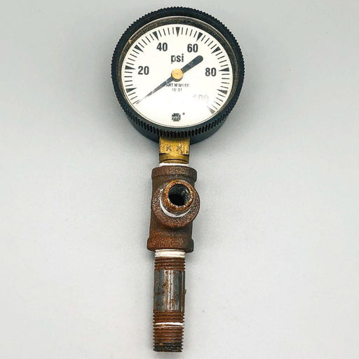 Vintage Air Compressor Gauge USG 100 Lb PSI Pressure Readings With Fittings 1