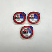 3M 471 Marking Tape Red Vinyl Red 1/2in X 36yds 5.2mil SS PN 07207 Lot of 3 7