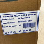 Airflow Products AFP2000-16252 Air Filter Pleated 16x25x2 SC Merv 10 Case/12pk 4