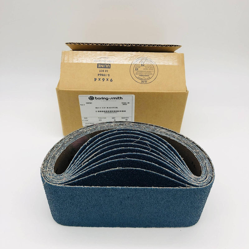 Boring-Smith 20353 Sanding Belt 4" x 24" AZX 36 Grit BTZZBL Poly Cotton 10pk 8