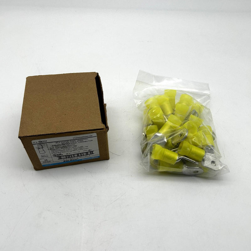 Thomas & Betts Sta-Kon RK727 Ring Terminal Nylon Insulated Yellow 5/16 3/0 25pk 7
