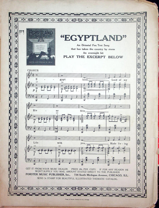 1918 Hindustan Sheet Music Large Oliver Wallace Harold Weeks Forster 3