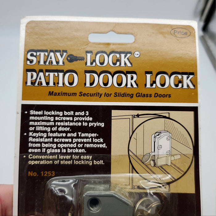 Loxem Patio Sliding Door Lock No 1253 Steel Locking Bolt Tamper Resistant Screws 8