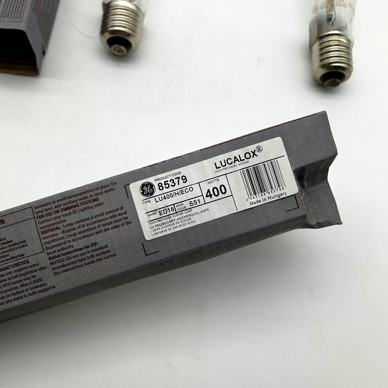 GE 85379 Lucalox HID Lamp LU400/H/ECO 400 Watt High Pressure Sodium Lot of 3