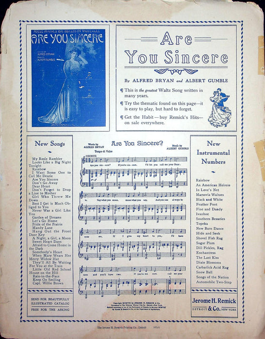 1907 There Never Was A Girl Like You Sheet Music Egbert Von Alstyne H Williams 3