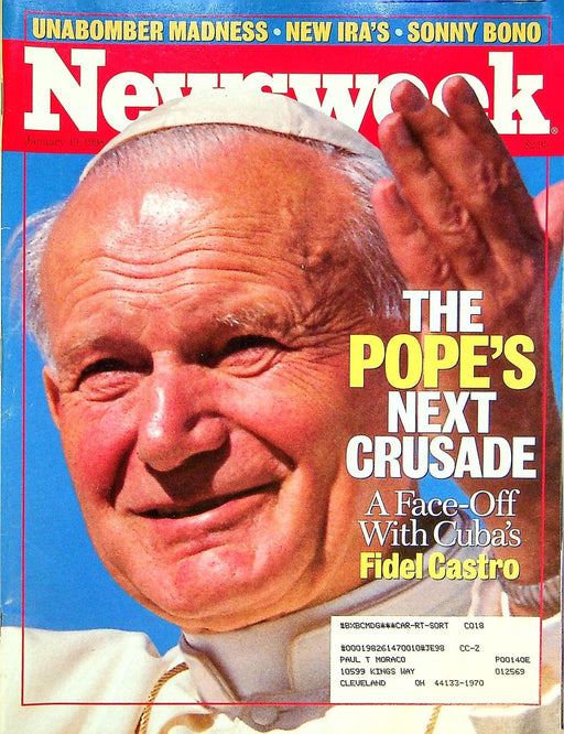 Newsweek Magazine January 19 1998 Pope John Paul II Cuba Fidel Castro Peace 1