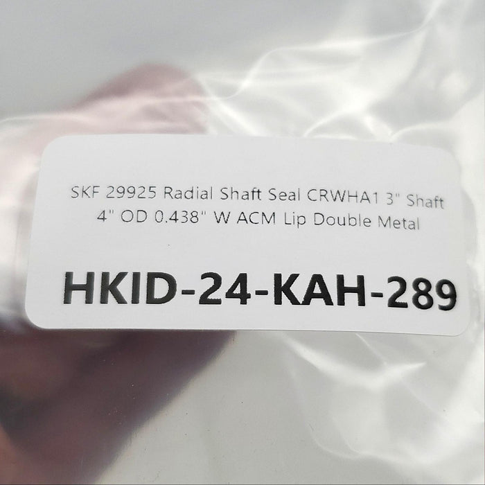 SKF 29925 Radial Shaft Seal CRWHA1 3" Shaft 4" OD 0.438" W ACM Lip Double Metal 4