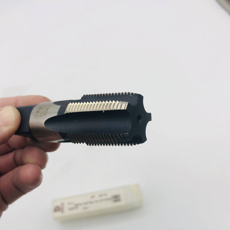 Drillco 290A148 Pipe Tap 2900 3/4-14 Taper Pipe NPT HSS Bright and Black Finish