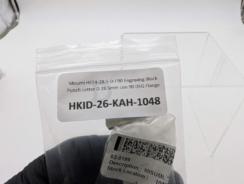 Misumi HCF4-28.5-D-F90 Engraving Block Punch Letter D 28.5mm Len 90 DEG Flange