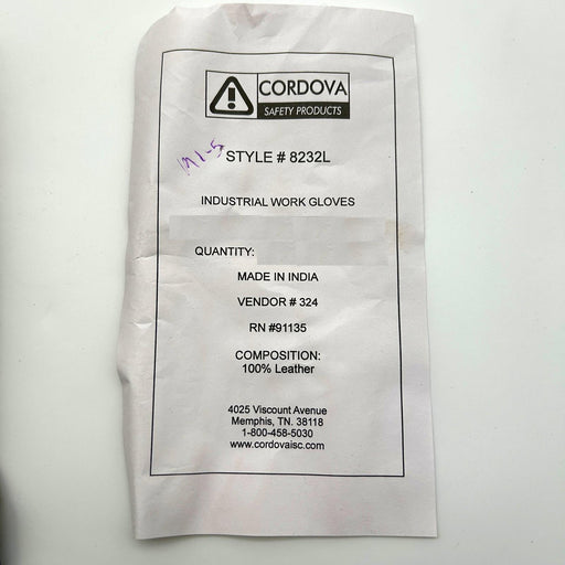 Cordova 8232 Leather Drivers Gloves Large Split Cowhide Keystone Thumb 6 Pairs 2