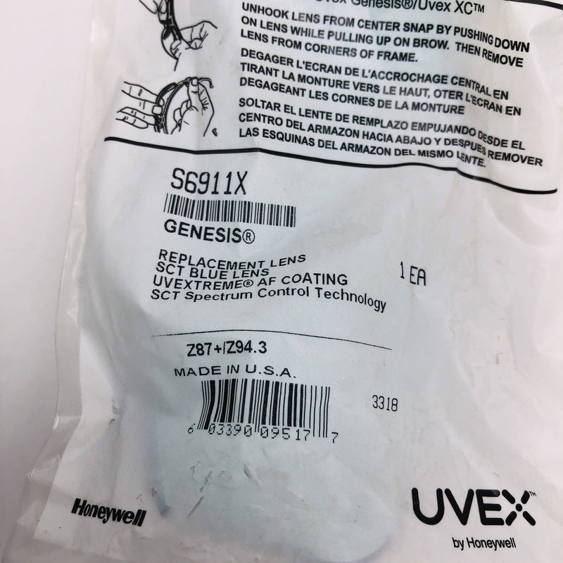 2pk Honeywell Uvex S6911X Replacement Lens Genesis SCT Blue Lens Uvextreme AF 2