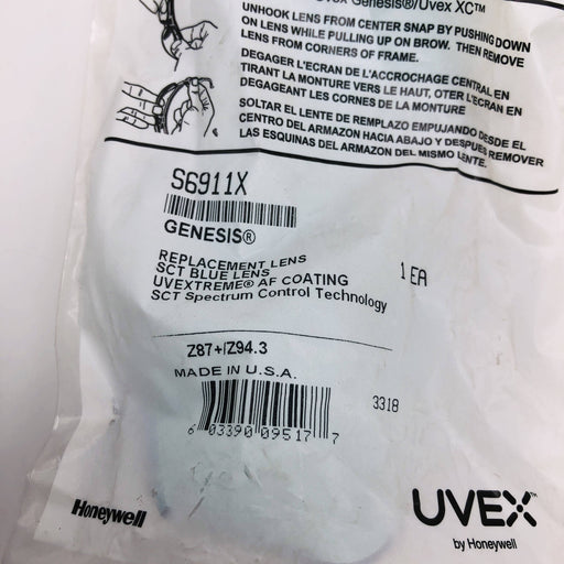 2pk Honeywell Uvex S6911X Replacement Lens Genesis SCT Blue Lens Uvextreme AF 2