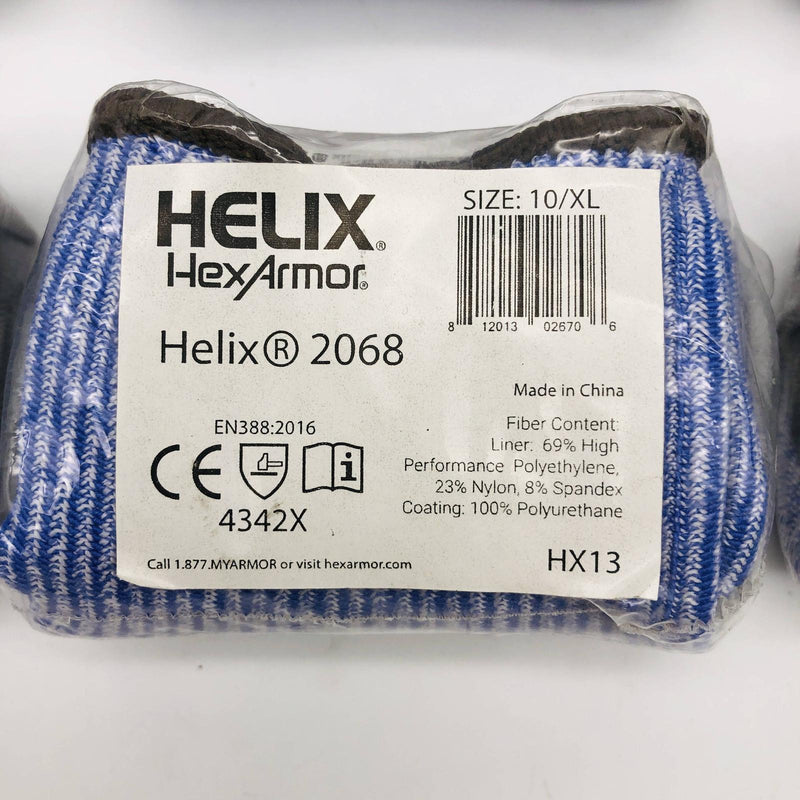 HexArmor 2068-XL Work Glove Size 10/XL HPPE/NYL Blend Knit Shell PU Dip 6 Pairs 2