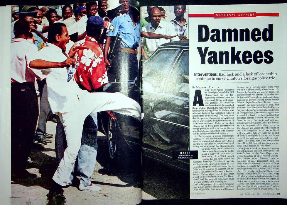 Newsweek Magazine October 25 1993 Clinton Warships Ordered to Haiti Protests 4