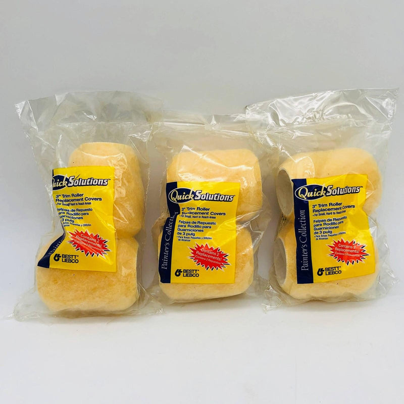 6pk Biestt Liebco 690188230 Paint Roller Cover 3in Nap Semi Smooth Woven Trim 1