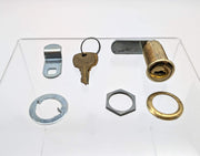 National C8055 Cam Lock 1-7/16" L 3/4" Dia Polished Brass Keyed Diff 1