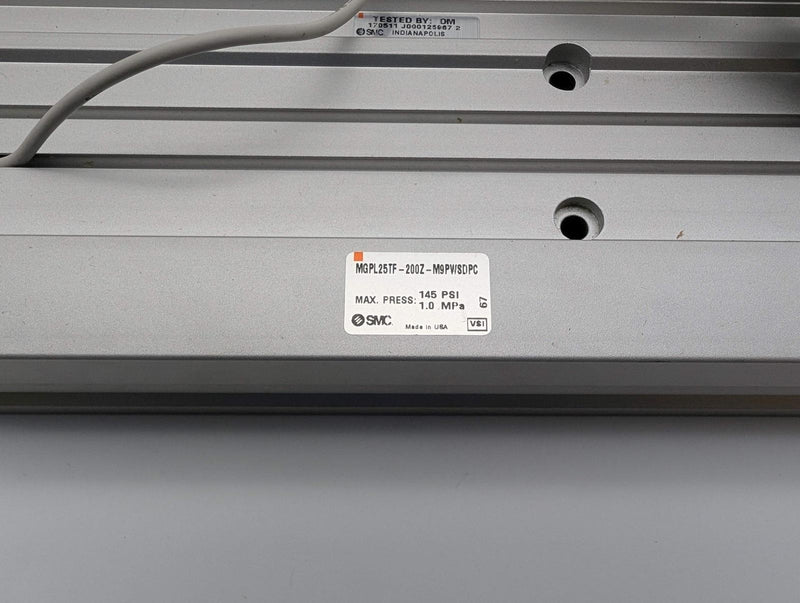 SMC MGPL25TF-200Z-M9PWSDPC Guide Cylinder 25mm Bore 200mm Stroke Auto Switch 3