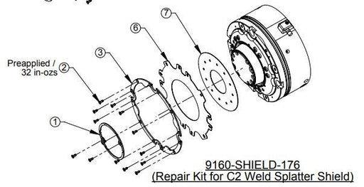 ATI 9160-SHIELD-176 Repair Kit C2 Weld Splatter Shield SR-176 Collision Sensor 2