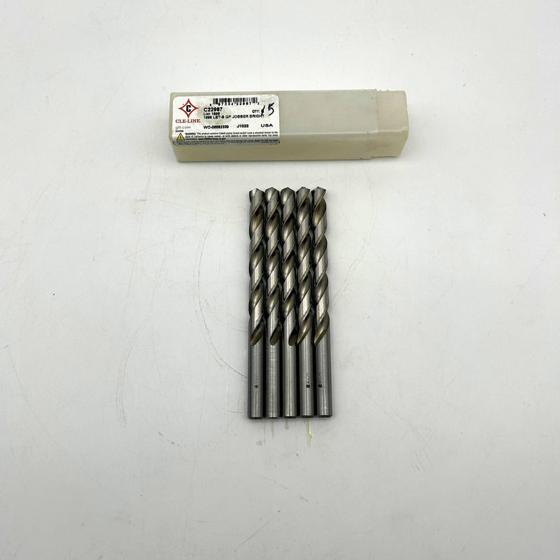 Cle-Line C22987 Jobber Length Drill Bit 1898 Letter S General Purpose Bright 5pk