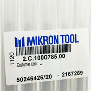 Mikron Tool 2.C.1000785.00 Drill Crazydril L Cool Dia 1.85 50246426/20 2167289 2