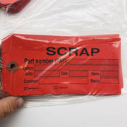 Red Scrap Tag Rectangle Paper Cardstock 3-3/16in x 6-1/4in Wire Eyelet 200pk 3