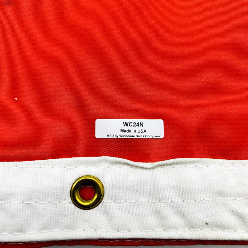 Windcone Sales Company WC24NOR Windcone 24in x 96in Orange Nylon Windsock