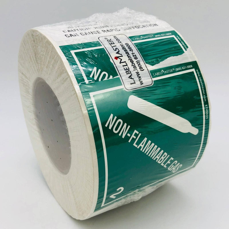 Non Flammable Gas UN1066 Shipping Label 1 Roll/500 LabelMaster ETHSNVP4-00006393 1