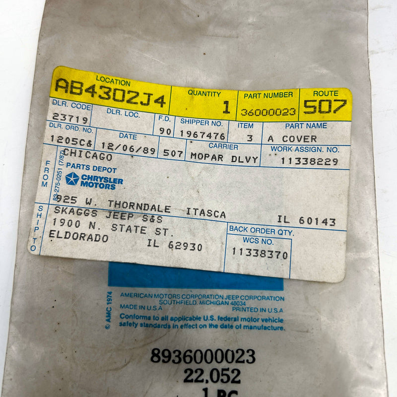 Mopar 36000023 Cover Plastic OEM New Old Stock NOS Open 2