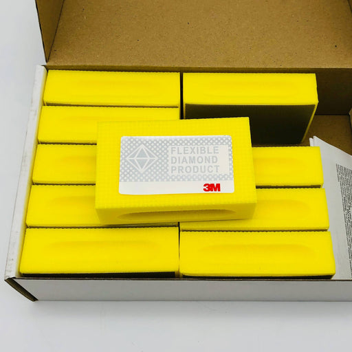 3M 80099 Diamond Hand Lap 2-1/4 x 3-3/4 M40 Mic 6200J Flexible Yellow 10pk 1