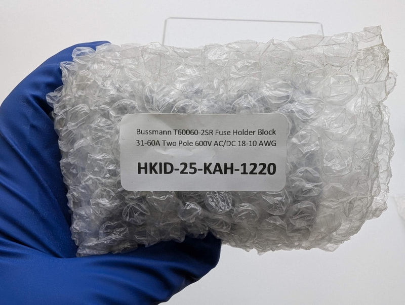 Bussmann T60060-2SR Fuse Holder Block 31-60A Two Pole 600V AC/DC 18-10 AWG