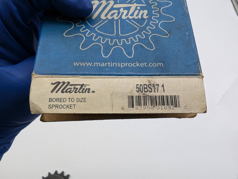 Martin 50BS17 1 Roller Chain Sprocket 1" Bore 17 Teeth 5/8" Pitch 2.6875" Hub OD 4