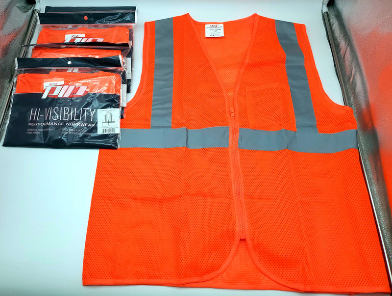 PIP Hi-Visibility Safety Vests Small / Medium Orange ANSI R 302-V100OR Pack of 5