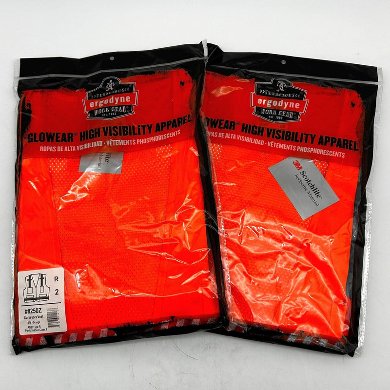 Ergodyne Glowear 8250Z Safety Vest Sz S/M Class 2 Two-Tone Orange Reflective 2pk 1