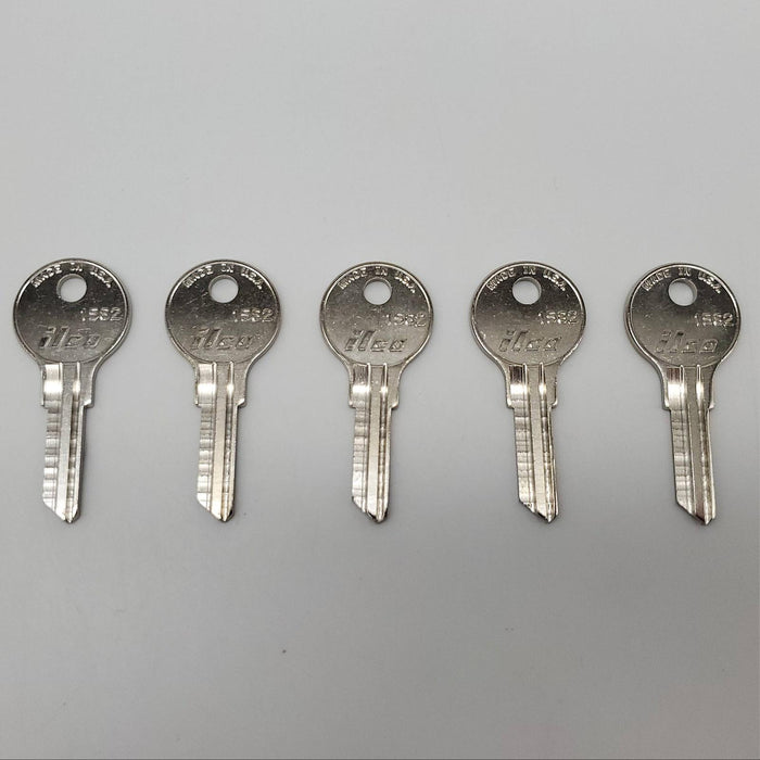 5x Ilco 1562 Key Blanks For Some Hudson Locks H02L Nickel Plated 3