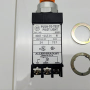 Allen Bradley 800T-QST24A Pilot Light Amber Cap 24V AC/DC Push To Test 2