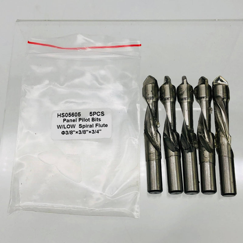 ValueMax Tools HS05605 Panel Pilot Router Bit 3/8in HSS Low Spiral Pack of 5 1