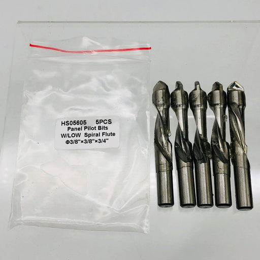 ValueMax Tools HS05605 Panel Pilot Router Bit 3/8in HSS Low Spiral Pack of 5 1