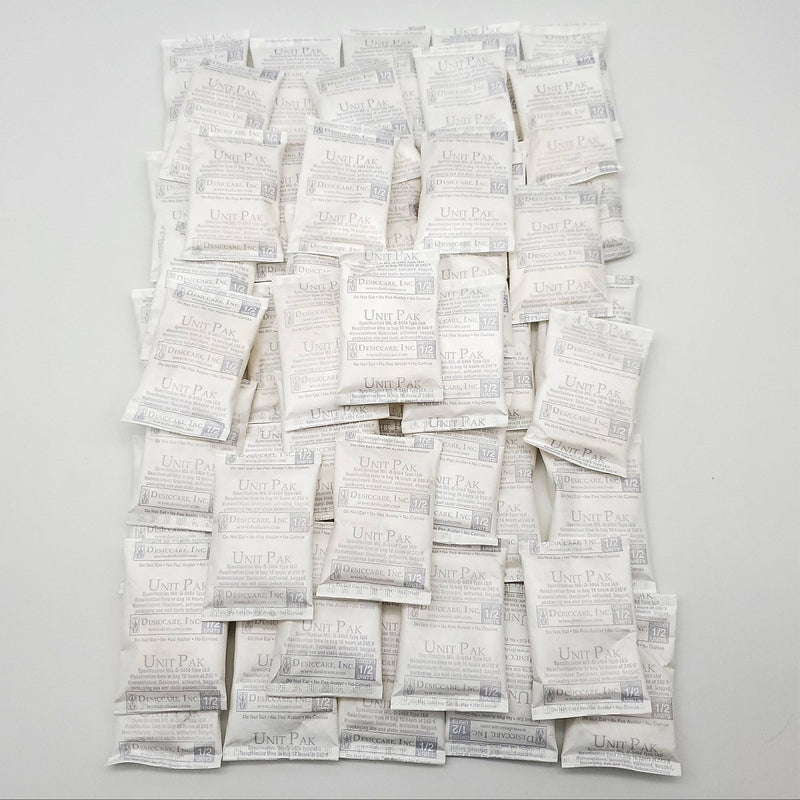 Silica Gel Desiccant 16 Grams 3"x2" Tyvek Food Grade 800 Grams Total 50 Packs