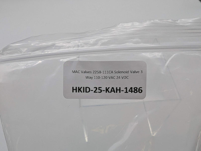 MAC Valves 225B-111CA Solenoid Valve 3 Way 110-120 VAC 24 VDC 7