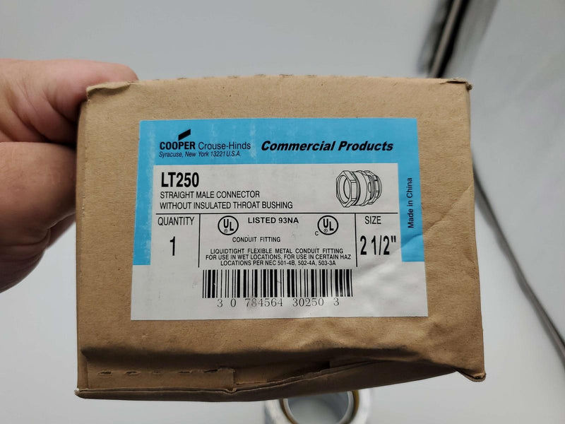 Crouse-Hinds LT250 2-1/2" Liquid Tight Conduit Fitting Straight Male Liquidator 6